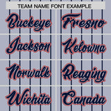 Custom Silver Navy Stripe Fashion Sleeves Gradient Authentic Baseball Jersey