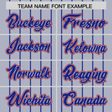 Custom Navy Royal Stripe Fashion Sleeves Gradient Authentic Baseball Jersey