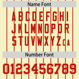 Custom Cream Red Stripe Fashion Sleeves Gradient Authentic Baseball Jersey