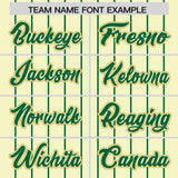 Custom Cream Kelly Green Stripe Fashion Sleeves Gradient Authentic Baseball Jersey