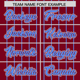 Custom Crimson Powder Blue Stripe Fashion Sleeves Gradient Authentic Baseball Jersey