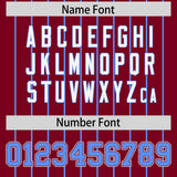 Custom Crimson Powder Blue Stripe Fashion Sleeves Gradient Authentic Baseball Jersey