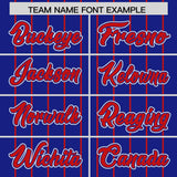 Custom Royal Red Stripe Fashion Sleeves Gradient Authentic Baseball Jersey