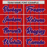 Custom Red Royal Stripe Fashion Sleeves Gradient Authentic Baseball Jersey