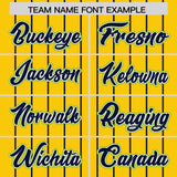 Custom Gold Navy Stripe Fashion Sleeves Gradient Authentic Baseball Jersey