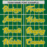 Custom Kelly Green Gold Stripe Fashion Sleeves Gradient Authentic Baseball Jersey