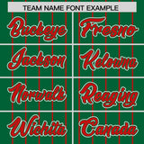 Custom Kelly Green Red Stripe Fashion Sleeves Gradient Authentic Baseball Jersey