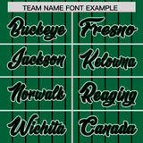 Custom Kelly Green Black Stripe Fashion Sleeves Gradient Authentic Baseball Jersey