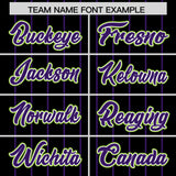 Custom Black Purple Stripe Fashion Sleeves Gradient Authentic Baseball Jersey