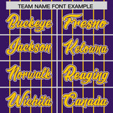 Custom Purple Gold Stripe Fashion Sleeves Gradient Authentic Baseball Jersey