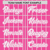 Custom Pink White Stripe Fashion Sleeves Gradient Authentic Baseball Jersey