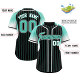 Custom Black Bright Green Stripe Fashion Sleeves Gradient Authentic Baseball Jersey