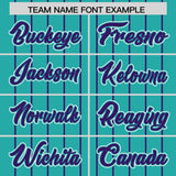 Custom Aqua Purple Stripe Fashion Sleeves Gradient Authentic Baseball Jersey