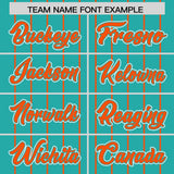 Custom Aqua Orange Stripe Fashion Sleeves Gradient Authentic Baseball Jersey