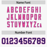 Custom White Pink and Purple Raglan Sleeves Authentic Baseball Jersey