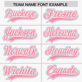 Custom White Silver and Light Pink Raglan Sleeves Authentic Baseball Jersey