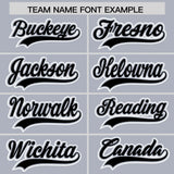 Custom Silver Black and White Raglan Sleeves Authentic Baseball Jersey