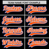 Custom Black Orange and Royal Raglan Sleeves Authentic Baseball Jersey