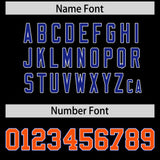 Custom Black Orange and Royal Raglan Sleeves Authentic Baseball Jersey