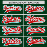 Custom Green Aqua and Red Raglan Sleeves Authentic Baseball Jersey