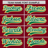 Custom Crimson Gold and Kelly Green Raglan Sleeves Authentic Baseball Jersey
