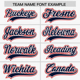 Custom White Red and Navy Raglan Sleeves Authentic Baseball Jersey