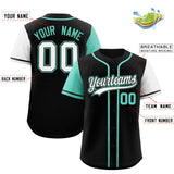 Custom Black Bright Green and White Raglan Sleeves Authentic Baseball Jersey