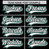 Custom Black Bright Green and White Raglan Sleeves Authentic Baseball Jersey