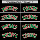 Custom Black Kelly Green and Red Raglan Sleeves Authentic Baseball Jersey