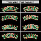 Custom Black Kelly Green and Orange Raglan Sleeves Authentic Baseball Jersey