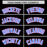 Custom Black Pink and Powder Blue Raglan Sleeves Authentic Baseball Jersey