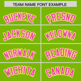 Custom Neon Green Gold and Pink Raglan Sleeves Authentic Baseball Jersey