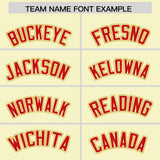 Custom Cream Red and Old Gold Raglan Sleeves Authentic Baseball Jersey
