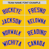 Custom Gold Royal and Orange Raglan Sleeves Authentic Baseball Jersey