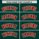 Custom Midnight Green Red and Cream Raglan Sleeves Authentic Baseball Jersey