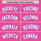 Custom Pink Powder Blue and White Raglan Sleeves Authentic Baseball Jersey
