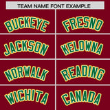 Custom Crimson Gold and Kelly Green Raglan Sleeves Authentic Baseball Jersey