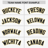 Custom White Old Gold and Black Raglan Sleeves Authentic Baseball Jersey