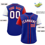 Custom Royal Red and White Raglan Sleeves Authentic Baseball Jersey