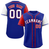 Custom Royal Red and White Raglan Sleeves Authentic Baseball Jersey
