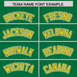Custom Kelly Green White and Gold Raglan Sleeves Authentic Baseball Jersey