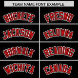 Custom Black Red and White Raglan Sleeves Authentic Baseball Jersey