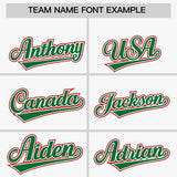 Custom White Kelly Green and Red Raglan Sleeves Authentic Baseball Jersey