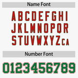 Custom White Kelly Green and Red Raglan Sleeves Authentic Baseball Jersey