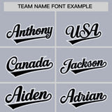 Custom Silver Black and White Raglan Sleeves Authentic Baseball Jersey
