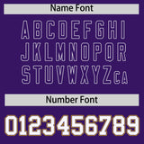 Custom Purple White and Gold Raglan Sleeves Authentic Baseball Jersey