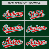 Custom Green Aqua and Red Raglan Sleeves Authentic Baseball Jersey