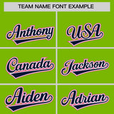 Custom Neon Green Navy and Pink Raglan Sleeves Authentic Baseball Jersey