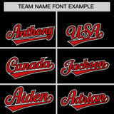 Custom Black Red and White Raglan Sleeves Authentic Baseball Jersey