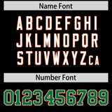 Custom Black Kelly Green and Orange Raglan Sleeves Authentic Baseball Jersey